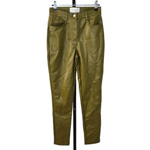 Aritzia  Wilfred The Melina Slim Pant High Rise Green Size 2 Vegan Leather